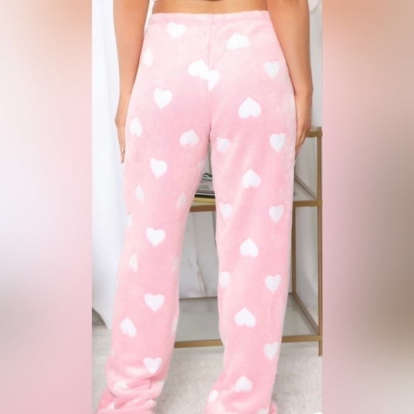 NWT Valentines Pink Plush Lounge Pants Comfy Soft Snuggly Pants Extra Large XL - Picture 4 of 15